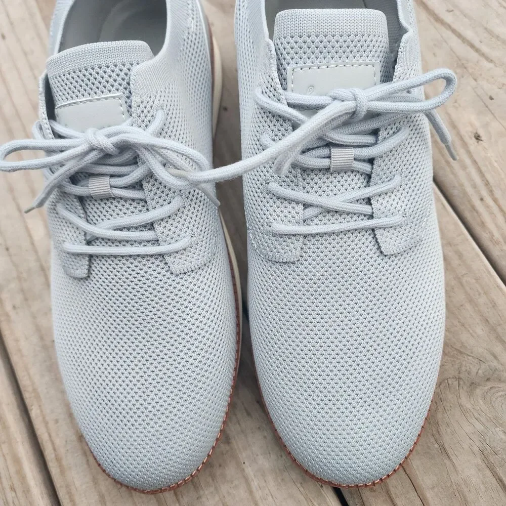 LSIDORYC Mens Gray Breeze Lace-Up Lightweight Casual Comfort Sneakers Sz 10.5/11